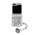 【NShisasN】Cute Cartoon Card Bag Clear Case With Chian For Samsung Galaxy Z Flip 5 4 3 flip5 flip4 flip3 Zflip4 zflip5 5G Girl Lovely Cover. 