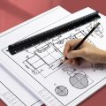 ARELENE Architectural Ruler 30 cm Aluminum Triangular Ruler Various Scales 1:20, 1:25, 1:50, 1:75, 1:100, 1:125 for Architects. 