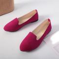 Women Girls Solid Big Size Slip On Flat Shallow Comfort Casual Single Shoes.
