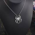 Lovely 4x3cm Spider Pendant Chain Necklace Silver Tone Spiderman For Men.