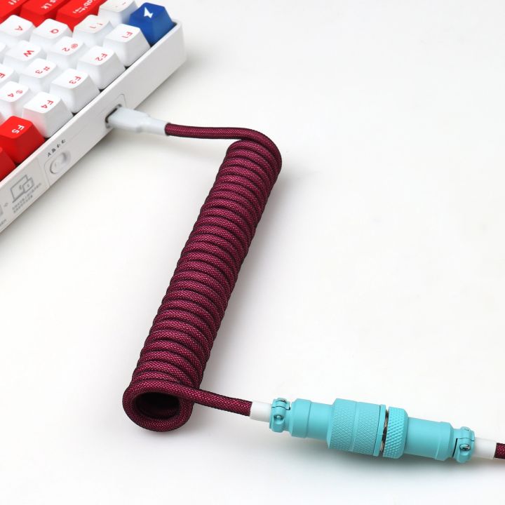 LANO%20Custom%20Paracord%20Coiled%20Mechanical%20Keyboard%20Usb%20Data%20Cable%20GX16%20Aviator%20Coil%20Keyboard%20Usb%20C%20for%20Gaming%20Coiled%20Cable%20-%20Image%206