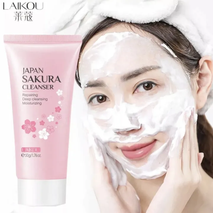 LAIKOU%20Sakura%20Face%20Wash%20Cleanser%2050g%20-%20Image%203