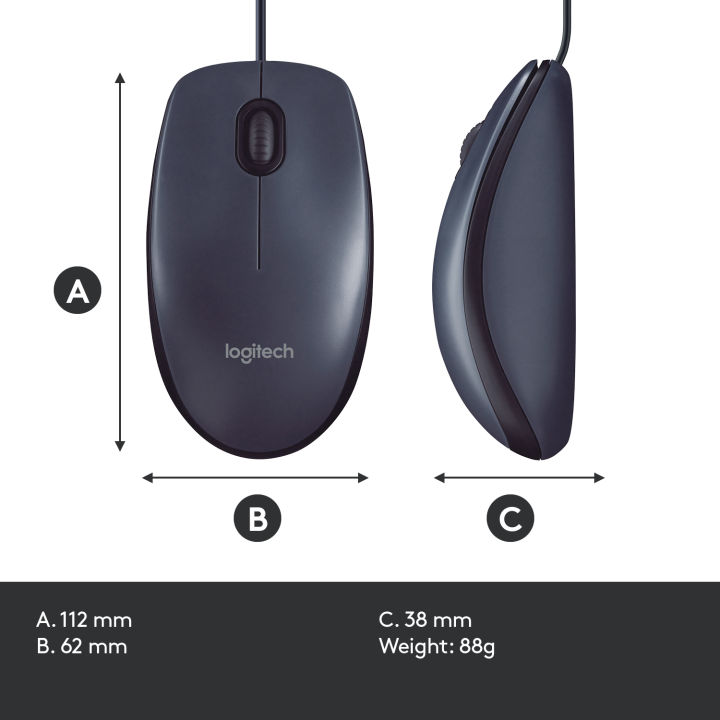 Logitech%20B100%20Wired%20USB%20Mouse,%203-Buttons,%20Optical%20Tracking,%20Ambidextrous%20PC%20/%20Mac%20/%20Laptop%20-%20Black%20-%20Image%208