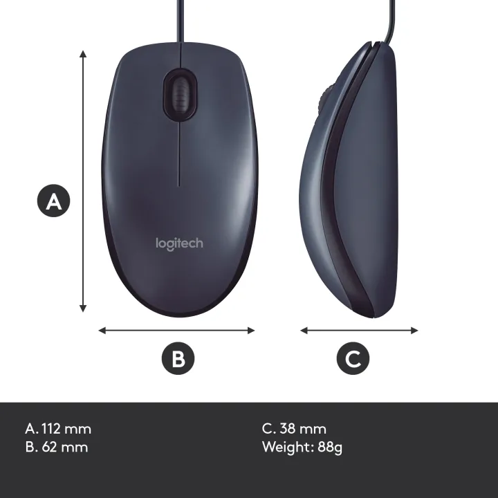 Logitech%20B100%20Wired%20USB%20Mouse,%203-Buttons,%20Optical%20Tracking,%20Ambidextrous%20PC%20/%20Mac%20/%20Laptop%20-%20Black%20-%20Image%208