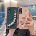 For infinix Note 11 NFC Soft Case Transparent Plating Electroplating Shiny Cases + Pearl Bracelet for Infinix Note11 Back Cover Casing. 