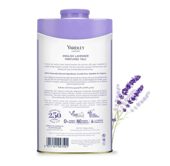 YARDLEY%20English%20Lavender%20Talcum%20Powder%20250g%20-%20Image%202