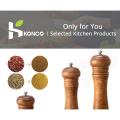 KONCO Wood Salt and Pepper  Wooden Spice & Pepper Grinders, Manual Mills with Adjustable Ceramic Kitchen Tool. 