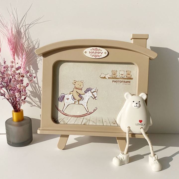 Photo Frame Exquisite Photo Decoration Children's Creative Cute Cartoon Minimalist Desktop Small Photo Frame77-Inch