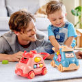 【Funny Bunny Toy Store】Inertia Car Toy For Kids Cartoon Face Changing Car Toy With Visible Colored Moving Gears Light Music For Christmas Gifts. 