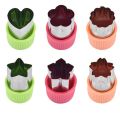Vegetables Fruit Cutter Plastic Handle Stainless Steel Star Heart Shape Cook Tools Fruit Cutting Die 3Pcs/set Kitchen Gadgets-star set. 
