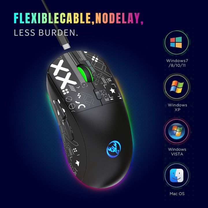 HXSJ%20T90%202.4G%20Wireless%20Mechanical%20Mouse%20RGB%20Gaming%20Mouse%20Ergonomic%20Design%2010%20Million%20Keystroke%20Lifetime%203600DPI%2011%20RGB%20Lighting%20Modes%20-%20Image%204