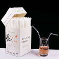 100/300Pcs Clear Individually Wrapped Boxed Drinking PP Straws Tea Drinks Straws.