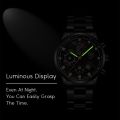 DEYROS Relo Men Black Stainless Steel Watch Analog Quartz Calendar Watch for Men. 