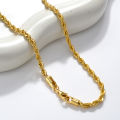 Popular various styles of 18K gold plated jewelry minimalist hip hop Cuban Figaro chain twisted simple flat chain necklaces.
