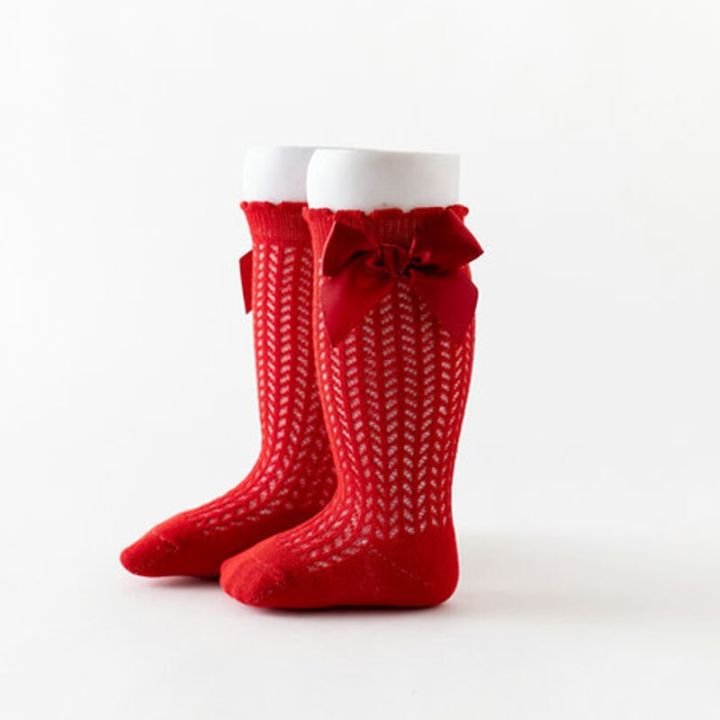 Bows%20Baby%20Socks%20Summer%20Mesh%20Breathable%20Newborn%20Knee%20High%20Socks%20Solid%20Color%20Soft%20Cotton%20Infant%20Toddler%20Long%20Socks%20-%20Image%202