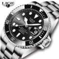LIGE Top Brand Luxury Fashion Diver Watch Men 3ATM Waterproof Date Clock Sport Watches Mens Quartz Wristwatch Relogio Masculino 10045.