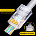 100pcs RJ45 Connector 100pcs CAT5E CAT6 Plug RJ45 Connector Network Cable Modular 8P8C Connector End Pass Through Z HOTSALE RJ45.