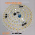 Ultra Bright Warm White Input AC 220V 50W Integrated IC Driver SMD LED Water Proof 50Watt Round LED Board 112mm. 