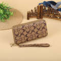 Double pull Korean version small Japanese PU long zero cute ins student printed two fold wallet. 