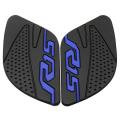 Motorcycle Fuel Tank Pad Anti Slip Protector Stickers Knee Grip Side Decals For Yamaha R-15 -Blue in Black.