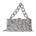 Acrylic Bag New 2023 European and American Fashion Ice Crack Personality Shoulder Bag Women's Chain Crossbody Box Bag.