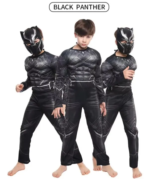 Black%20Panther%20Costume%20Cosplay%20Avengers%20Mask%20Children's%20Ball%20Party%20One-Piece%20Tights%20Festival%20Dress%20up%20-%20Image%204