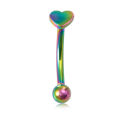 Cross Star Heart Flower Curved Piercing Barbell for Daith Eyebrow Rook Belly Button Ring Surgical Steel Body Jewelry 16G 8mm. 