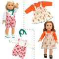 18 inch doll dress autumn winter one-piece dress fox Christmas rainbow elements United States girl baby 43 cm. 