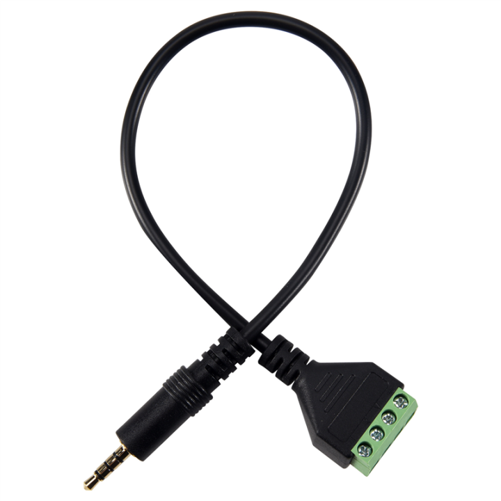 3.5mm Screw Terminal Adapter Speaker Cable 4-Core Stereo TRRS Male Hole ...