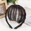 Synthetic Bangs Hair Neat Fringe Bands with Double Row Braids Headband Heat Resistant Bangs In Hair Extensions Hairpieces.
