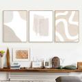 Earth Tone Abstract Geometry Canvas Painting Beige Gray Neutral Color Poster Wall Pictures Boho Wall Art Print Living Room Decor.