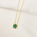 3Pcs Luxury Five Leaf Flower Pendant Necklace Earrings Bracelet for Women Gift Trendy Stainless Steel Jewelry Sets 2023 New.