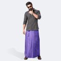 AMANAT SHAH LUNGI FOR MEN - ONE COLOR - LINEN STITCHED LUNGI (5 HAND). 