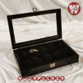 Wooden Watch Organizer 10 partition watch box for men and women (black). 