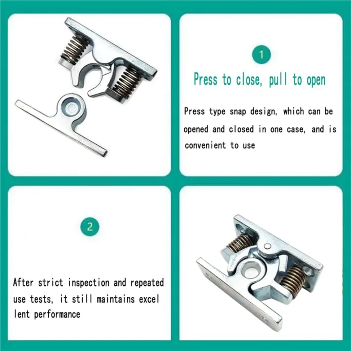 QUANBU%204Pcs%20Spring%20Loaded%20Door%20Easy%20Lock%20Stop%20Catch%20Release%20Clamp%20Double%20Roller%20Catch%20(Mp-4)%20-%20Image%205