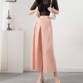 Miyake Pleated Wide-Leg Pants for Women 2022 Summer New Loose Slim Fit Casual Western Style Straight Comfortable Elastic Pants. 