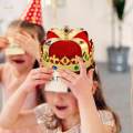 Vintage King Crown Hat King Headwear for Party Girls Boys Red.