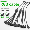 Motherboard RGB SYNC Splitter, 12V 4Pin RGB / 5V 3Pin ARGB SYNC HUB Transfer Extension Cable For M/B ASUS GIGABYTE MSI.