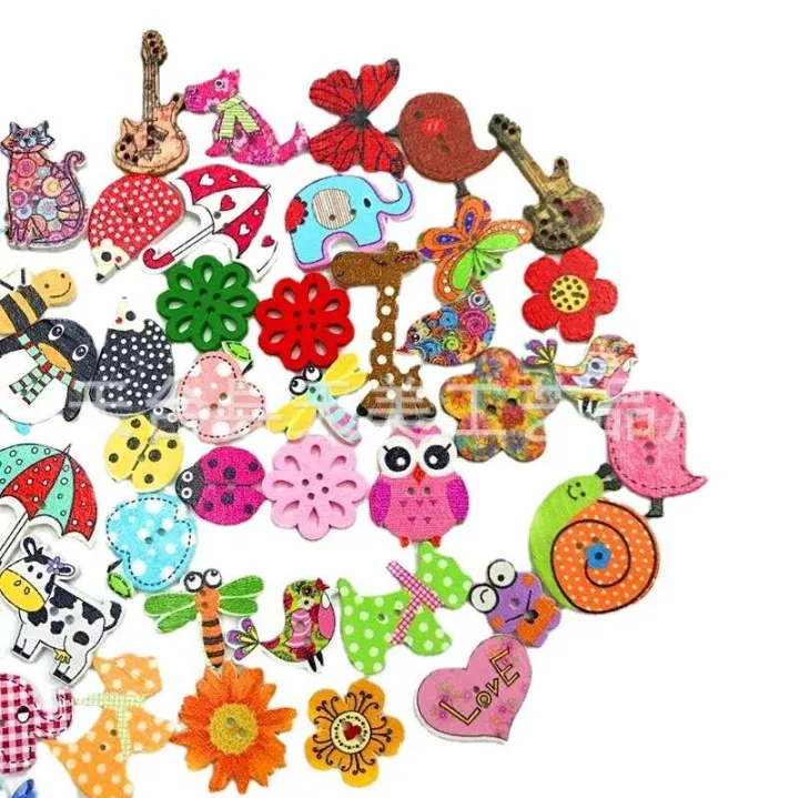 Cartoon%20animals,%20butterflies,%20birds,%20flower%20pieces,%20wooden%20buttons,%20handmade%20materials%20-%20Image%203