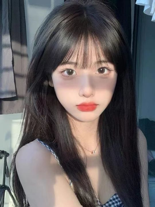 Qi%20Bangs%20Internet%20Celebrity%20Pure%20Desire%20Style%20Black%20Long%20Straight%20Hair%20Natural%20Wig%20Female%20Full-Head%20Wig%20White%20Gold%20Color%20Wig%20Long%20Straight%20Hair%20Barbie%20-%20Image%206