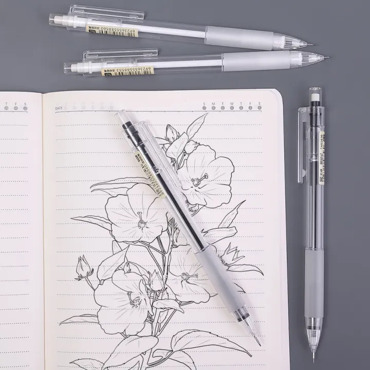 1/5Pcs%200.5/0.7Mm%20Simple%20Transparent%20Automatic%20Pencil%20Student%20Exam%20Activity%20Pencil%20Writing%20Pressing%20Pen%20Office%20Stationery%20Supplies%20-%20Image%203