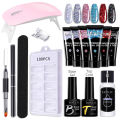 LILYCUTE Nail Gel Set 6W LED Lamp Full Manicure Set Vernis Semi Permanent Quick Extension Nail Kit Gel Set For Nails Tool Kit.