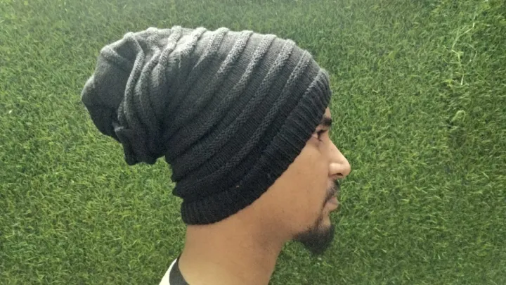 Woolen%20Winter%20Cap%20For%20Male%20&%20Female%20-%20Black%20-%20Image%203