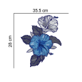 Beautiful Blue Flower Wall Sticker For Bedroom Drawing room Flower Sticker Decal. 