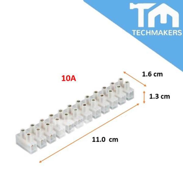 10Amp 12Way Heavy Duty AC 220v 10A 12 Way Electrical Screw Terminal Connector PVC Plastic