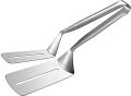 1Pcs Multi-Function Food Grade Stainless Steel BBQ Tongs Barbecue Bread Beef Steak Turner with Clamp Clip. 
