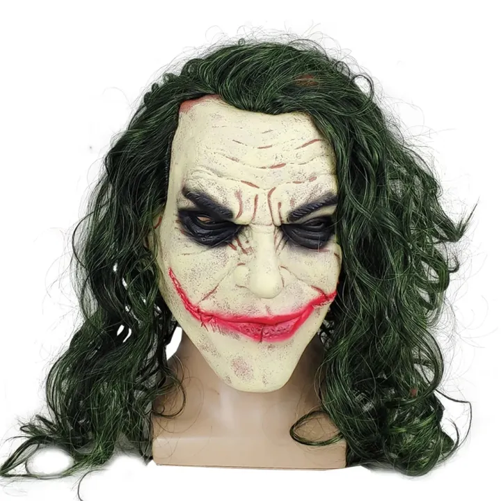 Heath%20Ledger%20Clown%20Joker%20Latex%20Mask%20Halloween%20Wig%20Headgear%20Cosplay%20Prop%20-%20Image%203