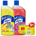(Buy 2 Get 1 Free) Lizol Disinfectant Floor & Surface Cleaner 2 X 500ml Citrus & Floral + Trix Lemon Dishwash Bar 300g Free. 