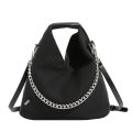 Waterproof nylon cloth bag armpit bag women's 2023 new niche design shoulder bag chain bucket bag cross-body bag. 