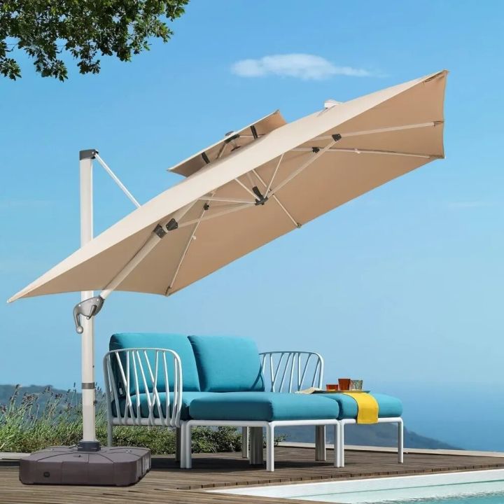 Square%20Cantilever%20Umbrella%20with%20Solar%20LED%20Lights%20and%20Cross%20Base,%20Large%20Outdoor%20Patio%20Umbrella%20with%20Easy%20Offset%20Umbrella%20Khaki%20-%20Image%202